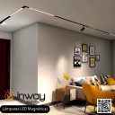 Lámpara de Superficie Magnética LED tipo Spotlight p/Riel de 20mm de ancho, 24W, Múltiple CCT WW 3000K / NW 4000K / CW 6000K, 48Vdc, Diámetro: 67mm, Instalación: Empotrar o Superficie, 24 Grados, Negra