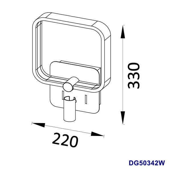 Lámpara LED Decorativa de Pared (Aplique), DG50342W, 19W, NW 4000K, 85-265Vac, con Switch ON-OFF, Dimensiones: 220x90x330mm, IP20, Negro con dorado