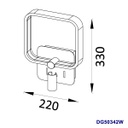 Lámpara LED Decorativa de Pared (Aplique), DG50342W, 19W, NW 4000K, 85-265Vac, con Switch ON-OFF, Dimensiones: 220x90x330mm, IP20, Negro con dorado