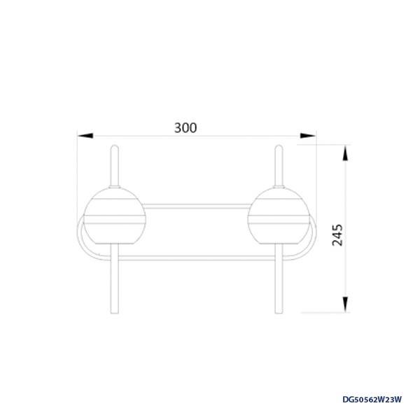 Lámpara LED Decorativa de Pared (Aplique), DG50562W, 6W, 2x3W, 3000K Blanco Cálido, 85-265Vac, Dimensiones: Φ300X160XH245MM, IP20