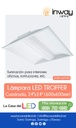 Troffer Panel LED Cuadrado p/Empotrar, 25W / 30W / 40W, Múltiple CCT NW 4000K / 5000K / CW 6000K, 125Lm/w, 100-277Vac, Dimmable de 0-10Vdc, 24&quot;x24&quot;(600x600mm), Borde Blanco