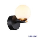 Lámpara LED Decorativa de Pared (Aplique), DG60120W, 8W, NW 4000K, 85-265Vac, Dimensiones: 175x130x200mm, IP20, Negro con dorado