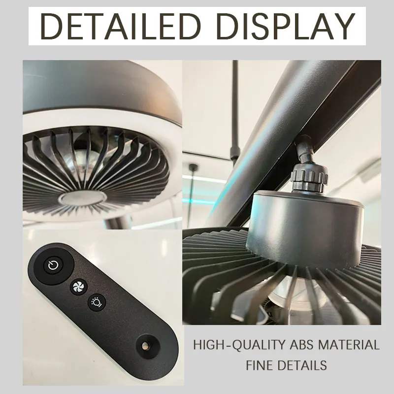 Lámpara Colgante Magnética LED Circular con abanico, 20mm de ancho, 10W, 4000K Blanco Natural, 48Vdc, 120 Grados, Dimensiones: 1200-205x1200mm, Negro