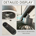 Lámpara Colgante Magnética LED Circular con abanico, 20mm de ancho, 10W, 4000K Blanco Natural, 48Vdc, 120 Grados, Dimensiones: 1200-205x1200mm, Negro