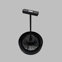 Lámpara Colgante Magnética LED Circular con abanico, 20mm de ancho, 10W, 4000K Blanco Natural, 48Vdc, 120 Grados, Dimensiones: 1200-205x1200mm, Negro