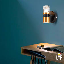 Lámpara LED Decorativa de Pared (Aplique), DG60170W, 7W, NW 4000K, 85-265Vac, Dimensiones: 100x120x145mm, IP20, Negro con dorado