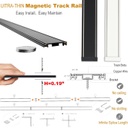 Lámpara Slim Lineal Magnética LED p/Riel de 27mm de ancho, 18W, 15.07&quot;(383mm), 4000K Blanco Natural, 48Vdc, Instalación: Empotrar o Superficie, 120 Grados, Negra