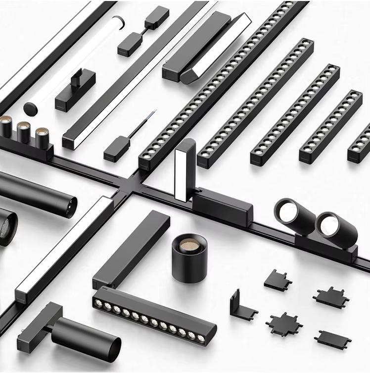 Módulo de Alimentación p/Riel de 27mm de Lámpara Slim Magnética y 48Vdc, Negro