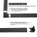 Riel Slim de 27mm de ancho p/Lámpara Magnética de 48Vdc, 1.2 Metros, 2 cables, Instalación de Superficie, Negro
