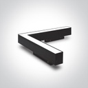 Lámpara Lineal Magnética LED de esquina 90 Grados, 20mm de ancho, 20W, 4000K Blanco Natural, 48Vdc, 120 Grados, Negro