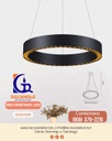 Lámpara LED Decorativa Colgante, DG50702P, 54W, NW 4000K, 85-265Vac, Dimensiones: 805x805x1500mm, IP20, Negro