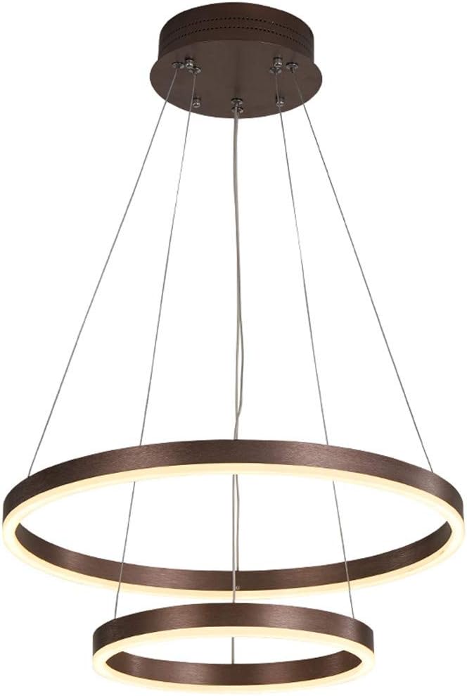 Lámpara LED Decorativa Colgante, DG60773P, 90W, 4000K Blanco Natural, 85-265Vac, Dimensiones: Φ(400+600)X1200mm, IP20, Marrón