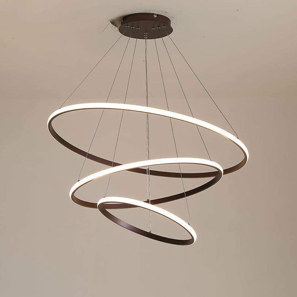 Lámpara LED Decorativa Colgante, DG60773P, 90W, 4000K Blanco Natural, 85-265Vac, Dimensiones: Φ(400+600)X1200mm, IP20, Marrón