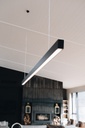 Lámpara Lineal Light para Colgar LED, 80W, 96&quot;(240cm), 4000K Blanco Natural, Frost, 100-240Vac, 120 Grados, Negra