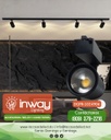 Track Light, tipo COB de 2 cables, 15W, CW 6000K, 100-260Vac, IP20, 38 Grados, Negro, Dimensiones: Φ73x100mm