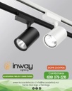 Track Light, tipo COB de 2 cables, 15W, CW 6000K, 100-260Vac, IP20, 38 Grados, Negro, Dimensiones: Φ73x100mm