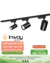 Track Light, tipo COB de 2 cables, 15W, CW 6000K, 100-260Vac, IP20, 38 Grados, Negro, Dimensiones: Φ73x100mm