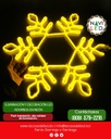 Adorno Navideño en Neón LED p/exterior tipo Copo de Nieve, 82W, Amarillo, 110Vac, Dimensiones: 55x48cm