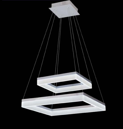 Lámpara LED Decorativa Colgante, DG51013P, 96W, 3000K Blanco Cálido, 85-265Vac, Dimensiones: 510x510x1200mm, IP20