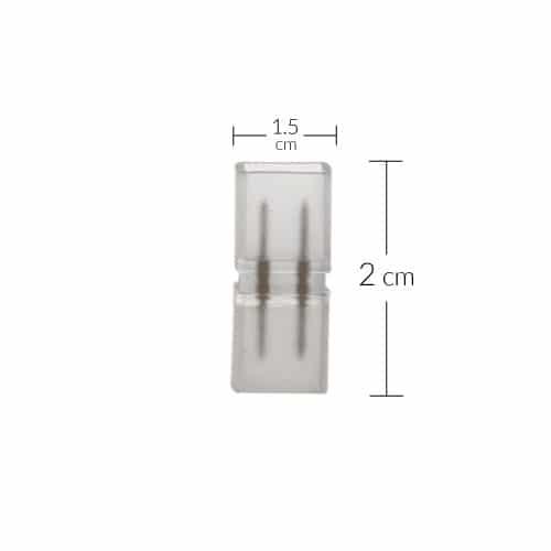 Conector p/Manguera LED SMD5050, unicolor, recto, PCB 15mm y 2 vías con pin