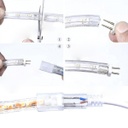 Conector p/Manguera LED SMD2835 de 2 líneas, unicolor, recto, PCB 18mm y 2 vías con pin