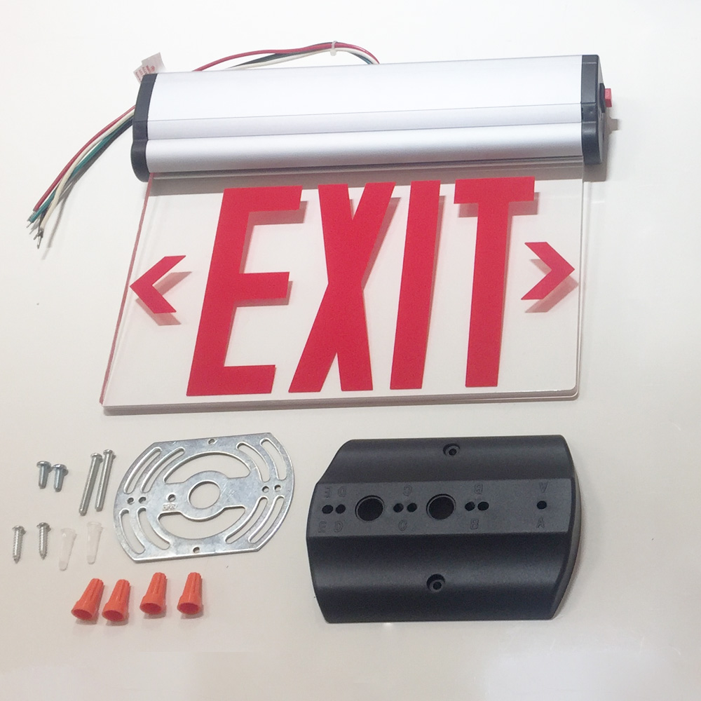 Letrero de Salida Retroiluminado LED color Rojo, 120-277Vac, con Batería integrada de 4.8V, 600mAh, 90 minutos