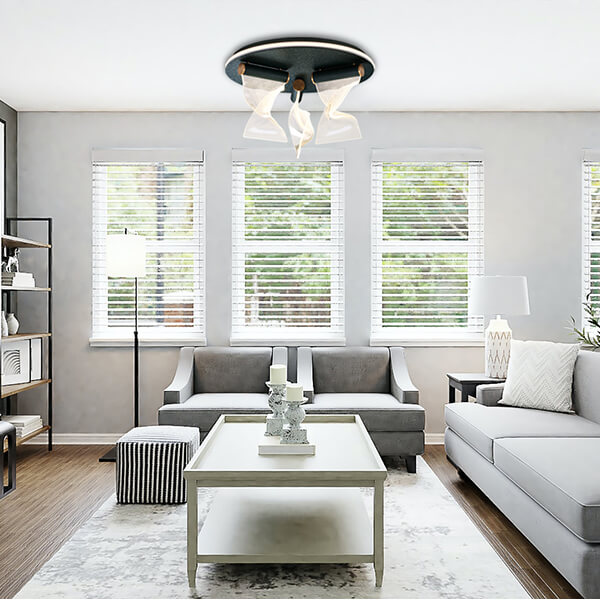 Lámpara LED Decorativa de Superficie, DG60324C, 54W, 4000K Blanco Natural, 85-265Vac, Dimensiones: 495x495x300mm, IP20, Verde oscuro con dorado