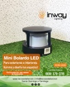 Mini Bolardo LED, DGIN-1838, 12W, 3000K Blanco Cálido, 100-265Vac, Dimensiones: 160x160x130mm, Material: Aluminio, IP60, Negro, Uso en exterior techado o interior