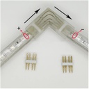 Conector p/Manguera LED SMD2835/3528, unicolor, L, PCB 12mm y 2 vías