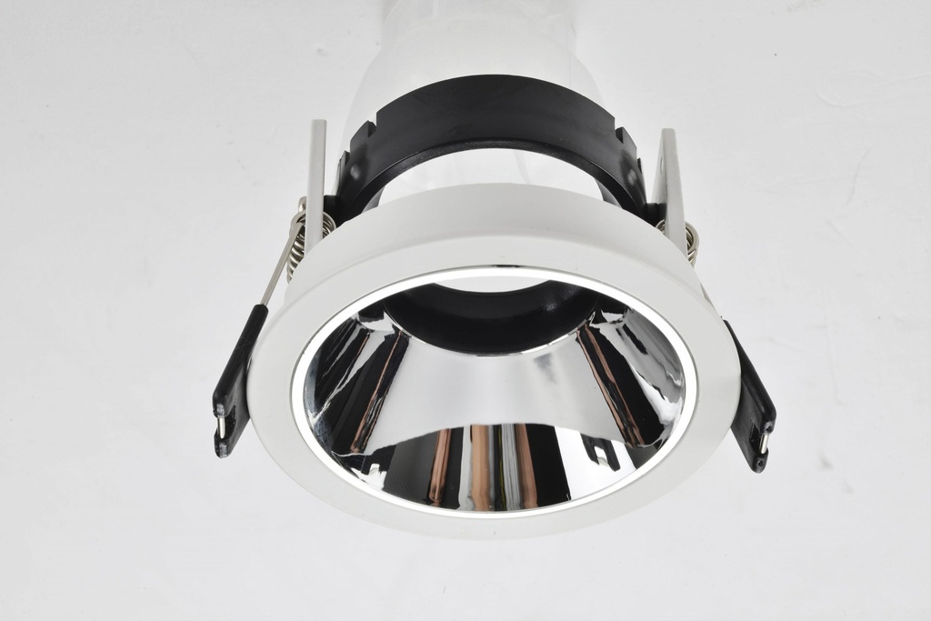 Base Circular con Reflector Negro p/Empotrar Bombilla, Dimensiones: Φ87x48mm, Negro, Incluye zócalo GU10