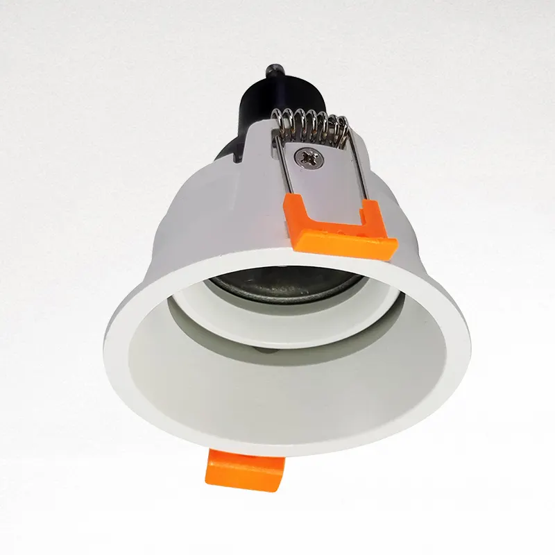 Base Circular p/Empotrar Bombilla, Dirigible, Dimensiones: Φ78x39mm, Blanco, Incluye zócalo GU10