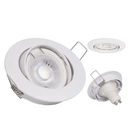 Base Circular p/Empotrar Bombilla, Dirigible, Dimensiones: Φ92x25mm, Blanco, Incluye zócalo GU10