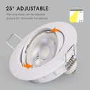 Base Circular p/Empotrar Bombilla, Dirigible, Dimensiones: Φ92x25mm, Blanco, Incluye zócalo GU10