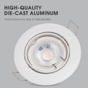 Base Circular p/Empotrar Bombilla, Dirigible, Dimensiones: Φ92x25mm, Blanco, Incluye zócalo GU10