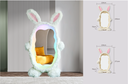 Usagi Hikari: Espejo iluminado con textura suave como piel de conejo, inspirado en la magia del anime japonés. Elegante, moderno y lleno de encanto, perfecto para espacios juveniles con un toque sofisticado.