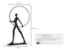 Aurora: Escultura de una figura con un círculo luminoso, simbolizando el amanecer y la salida del sol, inspirado en la diosa Aurora.