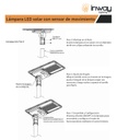 Lámpara Solar de Calle LED de 80W con Panel Integrado de 42W, 17.5V y Sensor de Movimiento, 6000K Blanco Frío, 140x70 Grados, Con Batería de Litio 153.6Wh, 17.5V, IP65, Negra, 172.5Lm/W
