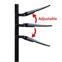 Lámpara Solar de Calle LED de 40W con Panel Integrado de 21W, 13.5V y Sensor de Movimiento, SMD2835 x 90pcs, 5000K, 140x70 Grados, Con Batería de Litio 115.2Wh, 9.6V, 12000mAh, IP65, Negra, 150Lm/W
