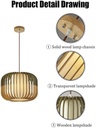 Lámpara Decorativa Artesanal Colgante, Caribbean Coconut, E27, Dimensiones: 200x180mm, Material: Madera