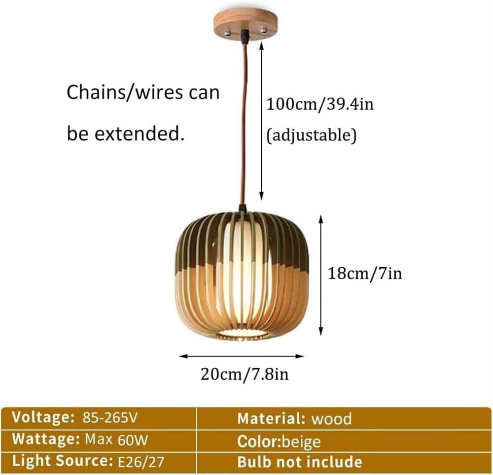 Lámpara Decorativa Artesanal Colgante, Caribbean Coconut, E27, Dimensiones: 200x180mm, Material: Madera