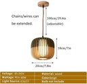 Lámpara Decorativa Artesanal Colgante, Caribbean Coconut, E27, Dimensiones: 200x180mm, Material: Madera