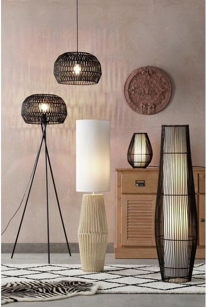 Lámpara Decorativa Artesanal Colgante, Coffee Ezimnyama, T5, Dimensiones: 300x1300mm, Material: Hierro