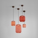 Lámpara Decorativa Artesanal Colgante, GrapeFruit, 12W, 3000K Blanco Cálido, Dimensiones: 200x260mm, Material: Rattan