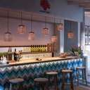 Lámpara Decorativa Artesanal Colgante, GrapeFruit, 12W, 3000K Blanco Cálido, Dimensiones: 300x450mm, Material: Rattan