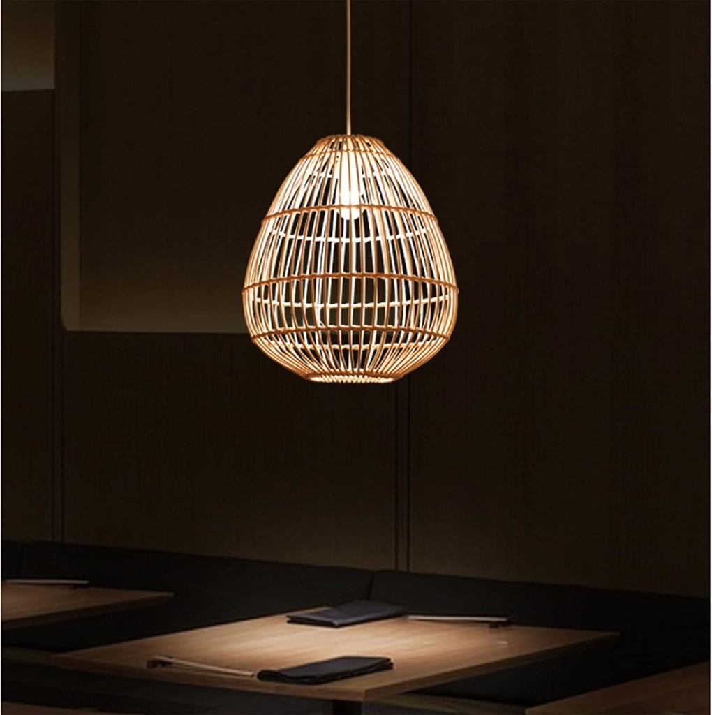 Lámpara Decorativa Artesanal Colgante, Viento Mediterráneo, E27, Dimensiones: 550x400mm, Material: Rattan