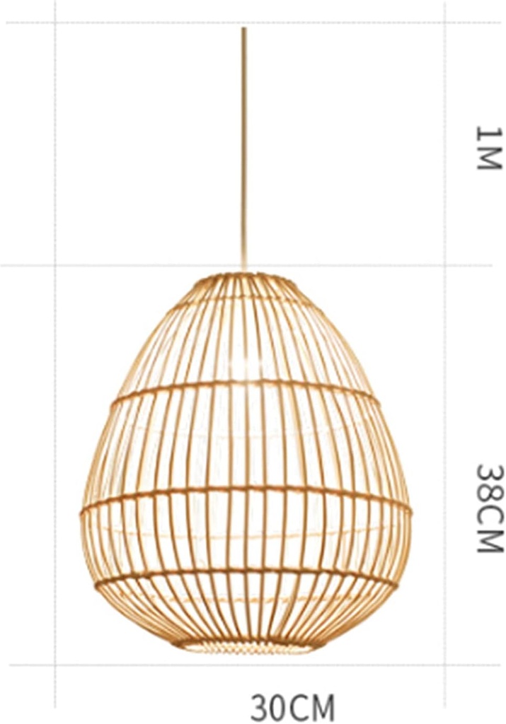 Lámpara Decorativa Artesanal Colgante, Viento Mediterráneo, E27, Dimensiones: 550x400mm, Material: Rattan