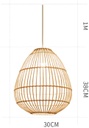 Lámpara Decorativa Artesanal Colgante, Viento Mediterráneo, E27, Dimensiones: 550x400mm, Material: Rattan
