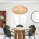 Lámpara Decorativa Artesanal Colgante, Trenzado Mediterráneo, E27, Dimensiones: 600x280mm, Material: Rattan