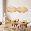 Lámpara Decorativa Artesanal Colgante, Trenzado Mediterráneo, E27, Dimensiones: 600x280mm, Material: Rattan