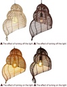 Lámpara Decorativa Artesanal Colgante, Luz de Caracol, E27, Dimensiones: 300x450mm, Material: Rattan